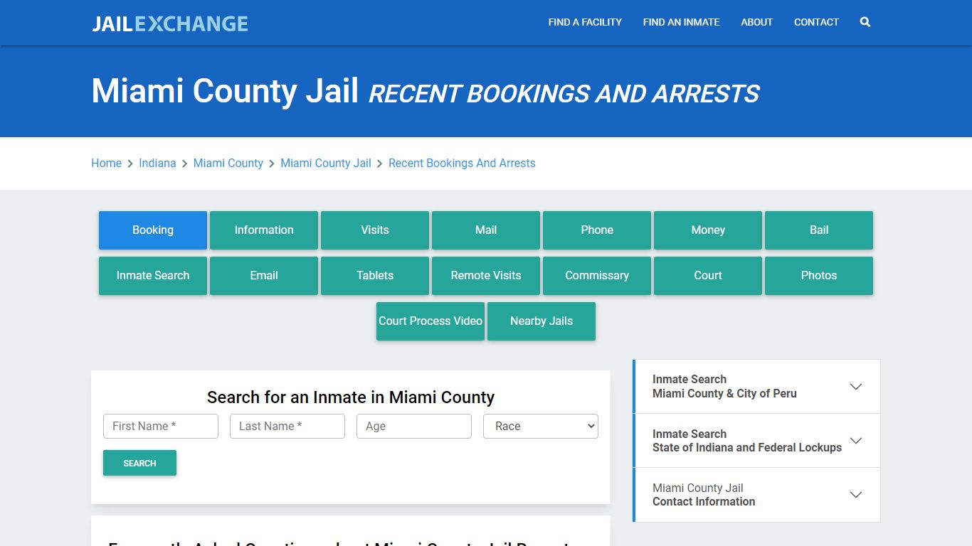 Miami County Jail Recent Bookings And Arrests - Jail Exchange