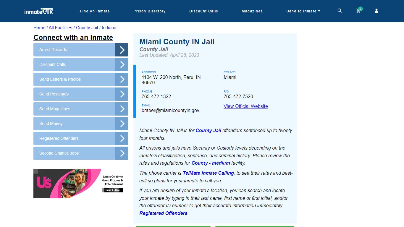 Miami County IN Jail - Inmate Locator